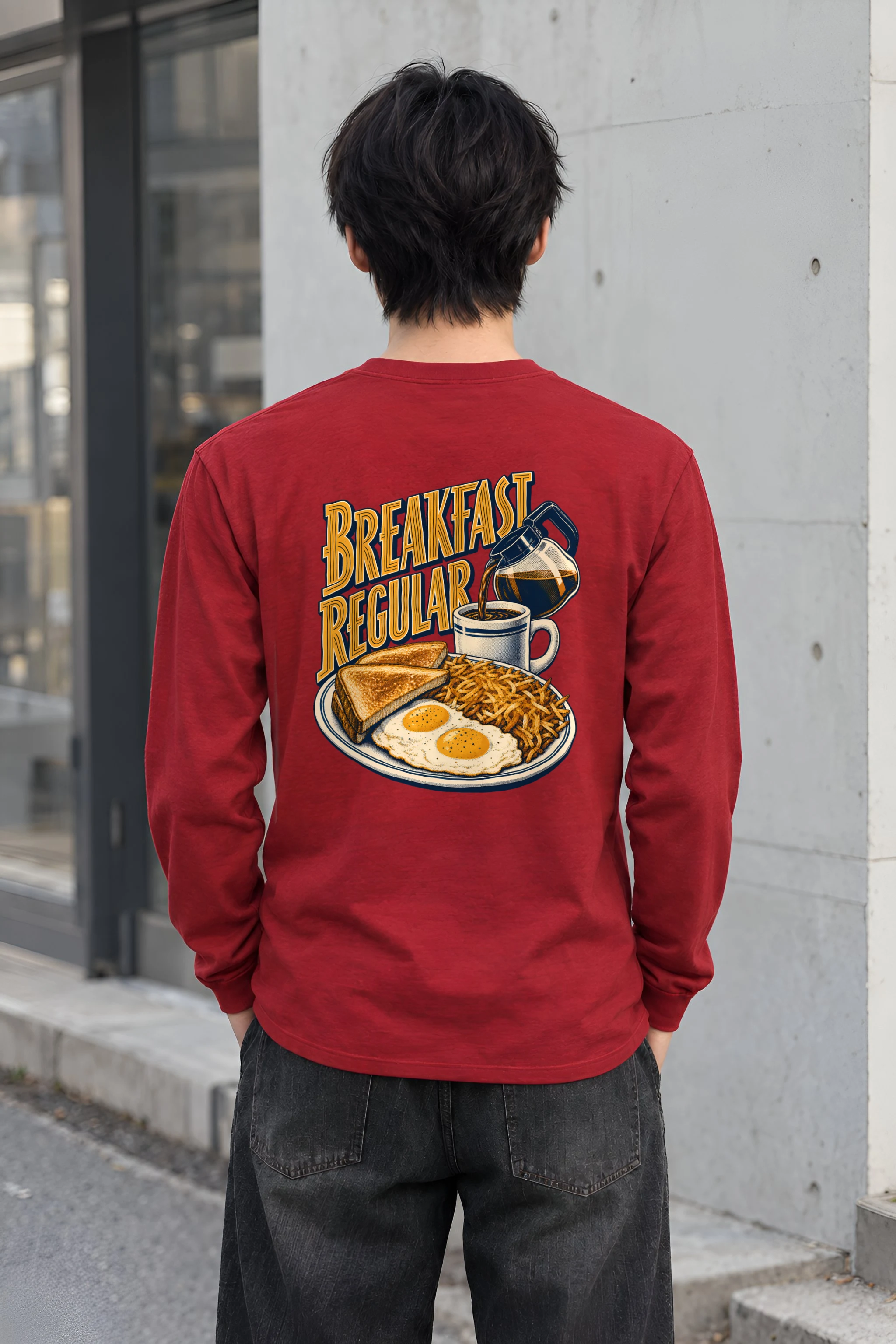 "Breakfast Regular Diner Plate" Unisex Longsleeve T-shirt