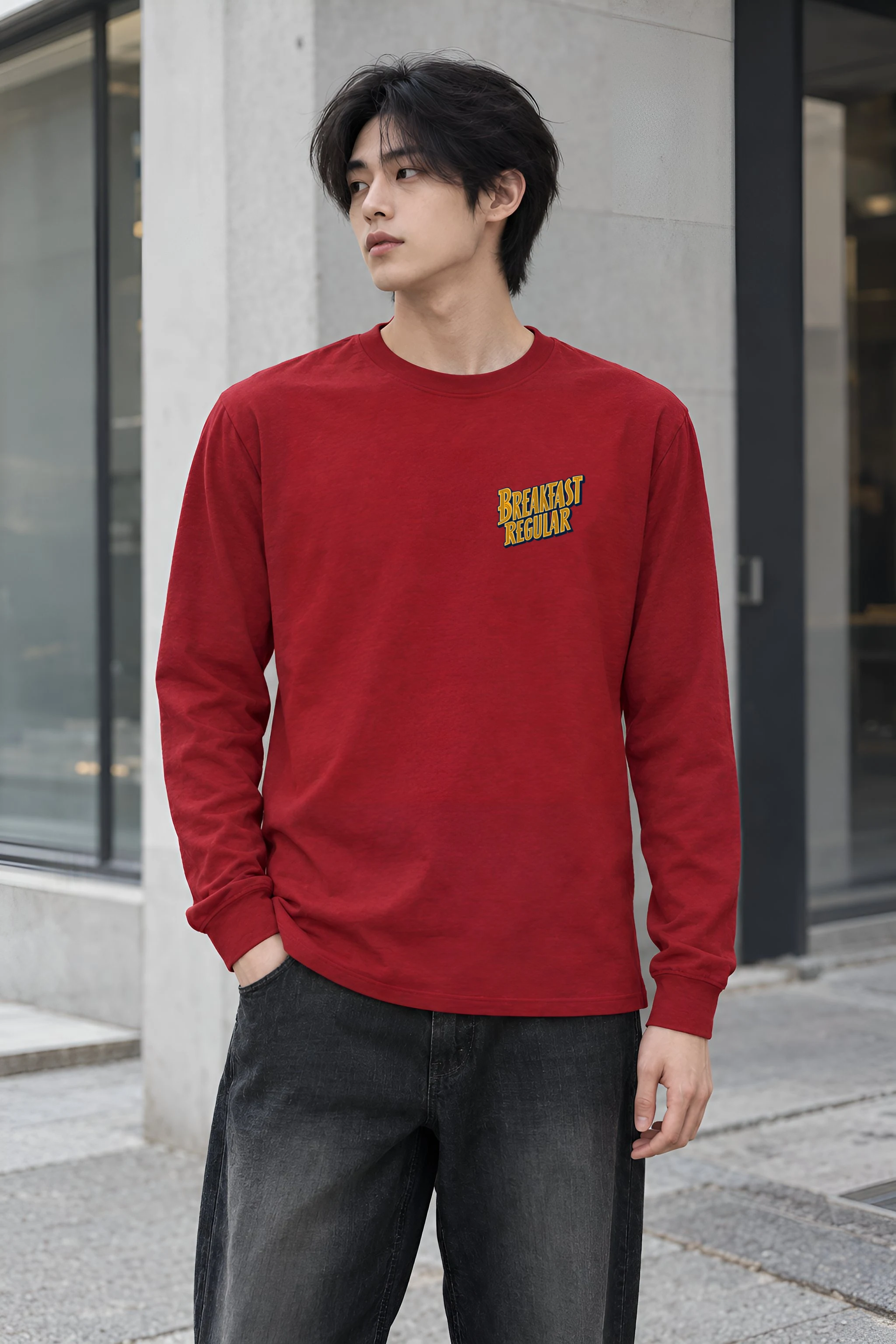 "Breakfast Regular Diner Plate" Unisex Longsleeve T-shirt