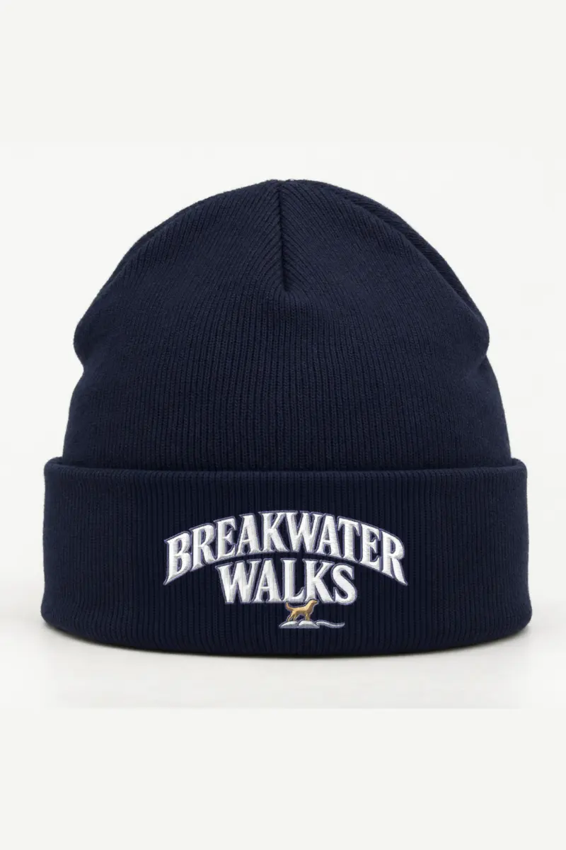 “Breakwater Walks” Cuffed Beanie · Embroidered
