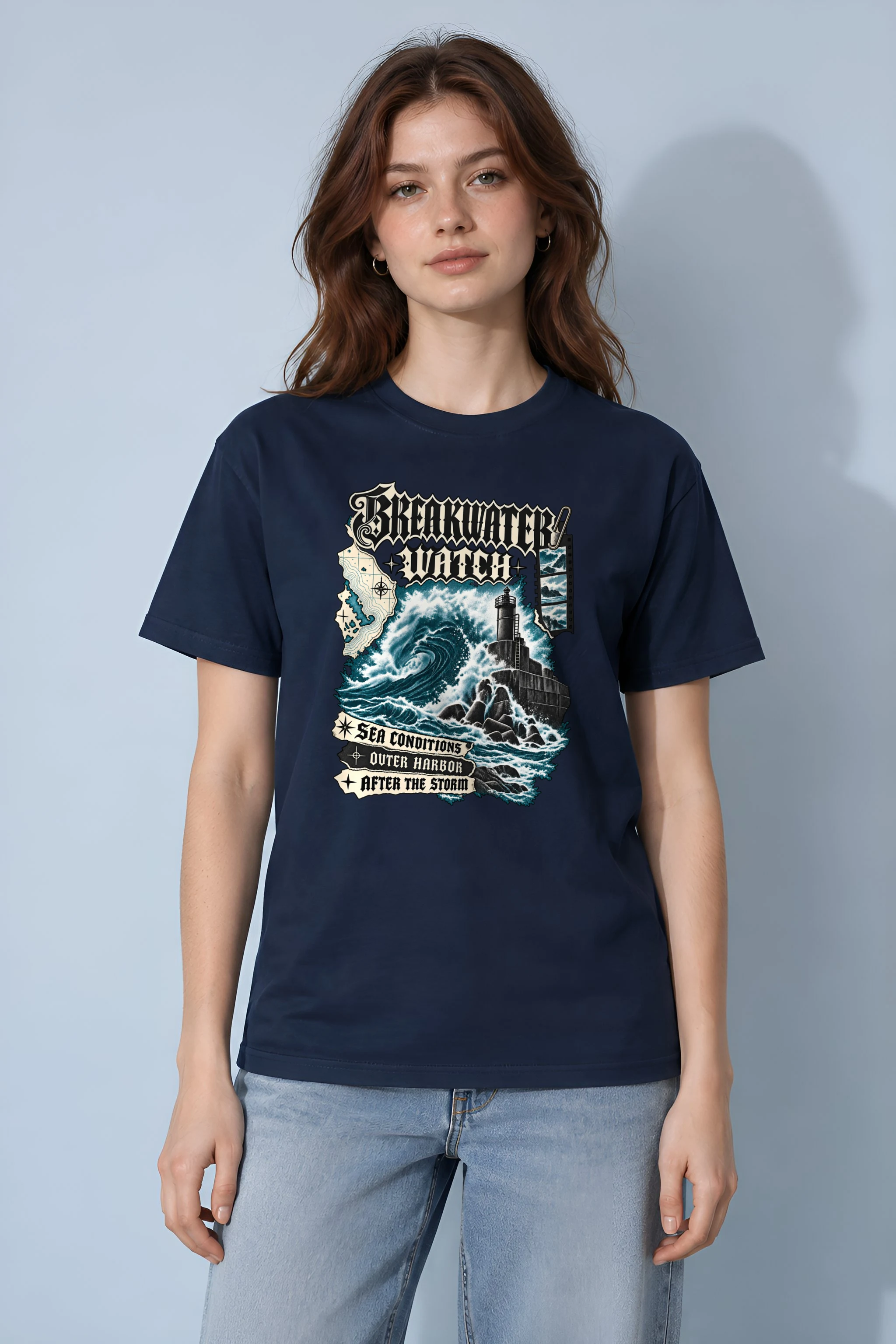 "Breakwater Watch" Heavyweight Unisex Crewneck T-shirt