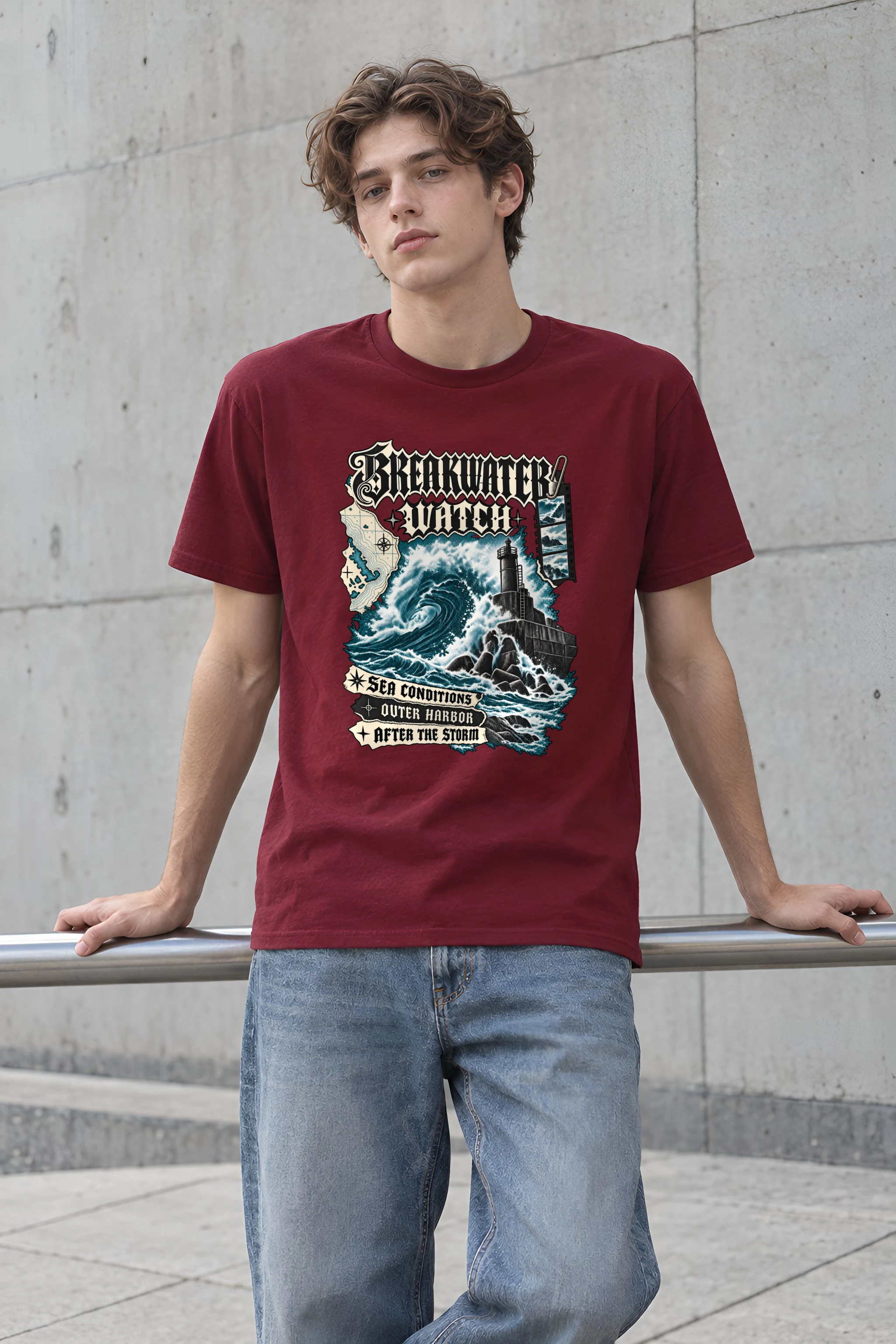"Breakwater Watch" Heavyweight Unisex Crewneck T-shirt
