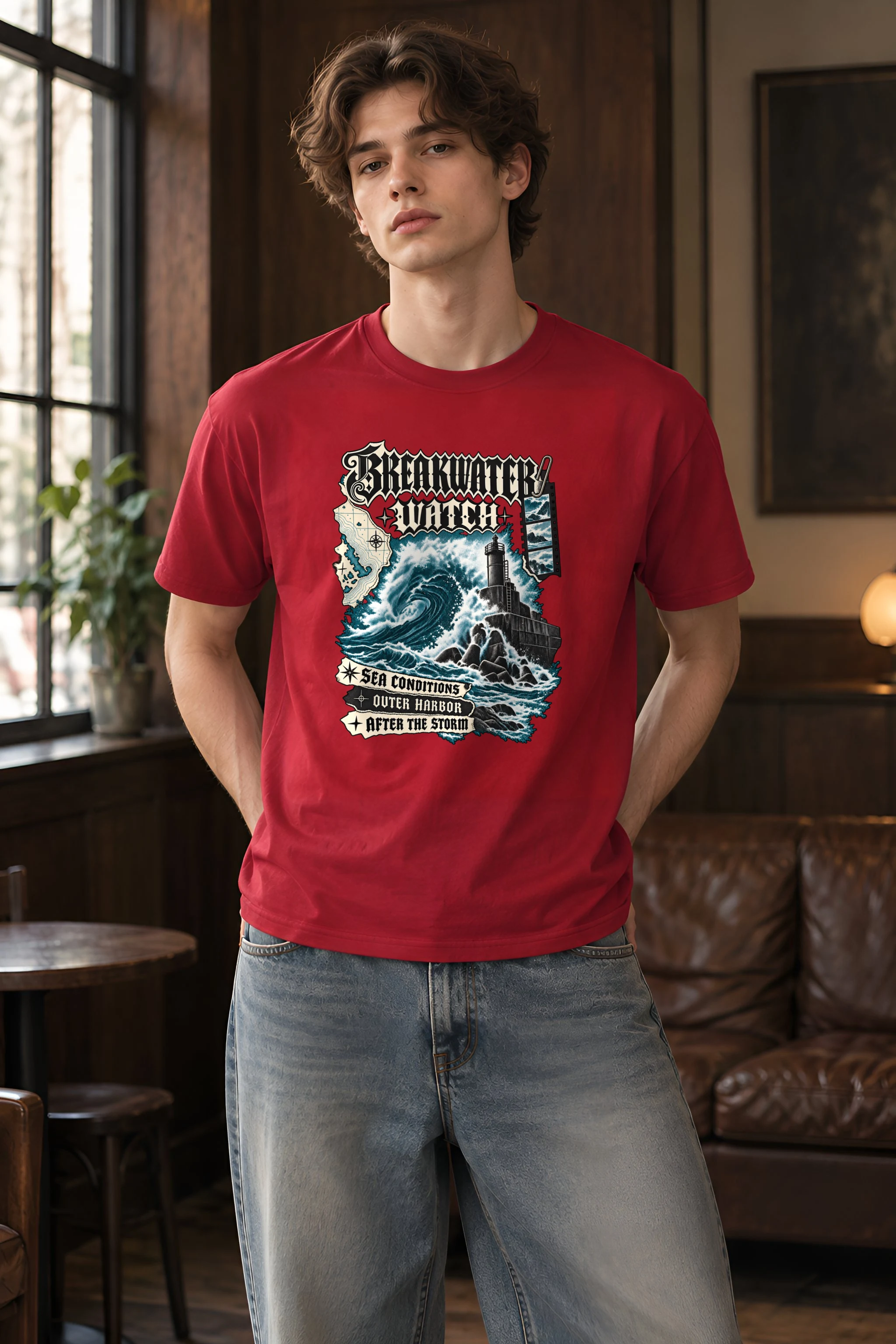 "Breakwater Watch" Heavyweight Unisex Crewneck T-shirt