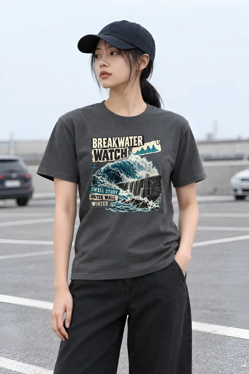 "Breakwater Watch Swell Study" Heavyweight Unisex Crewneck T-shirt