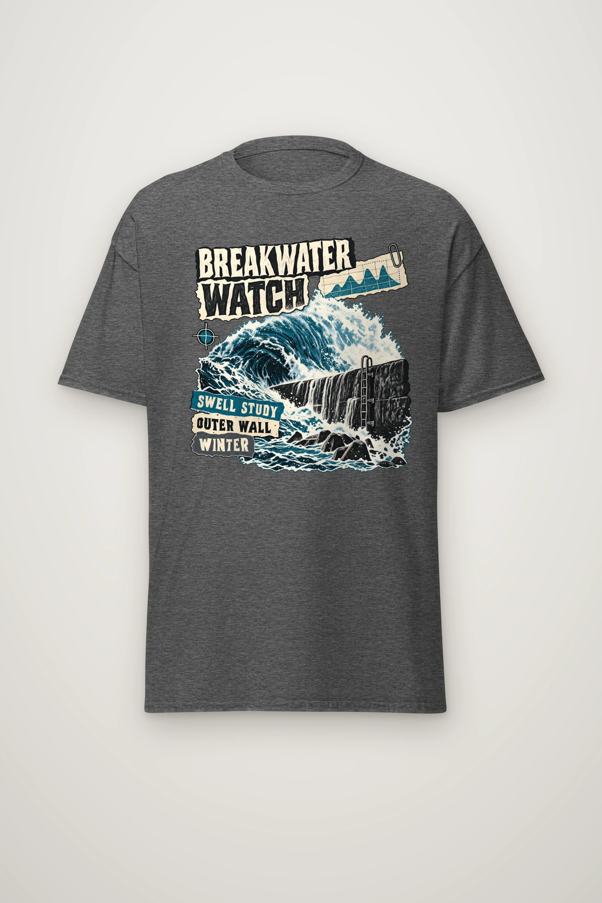 "Breakwater Watch Swell Study" Heavyweight Unisex Crewneck T-shirt