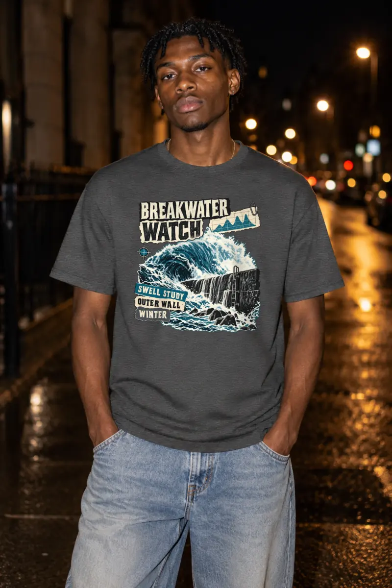 "Breakwater Watch Swell Study" Heavyweight Unisex Crewneck T-shirt