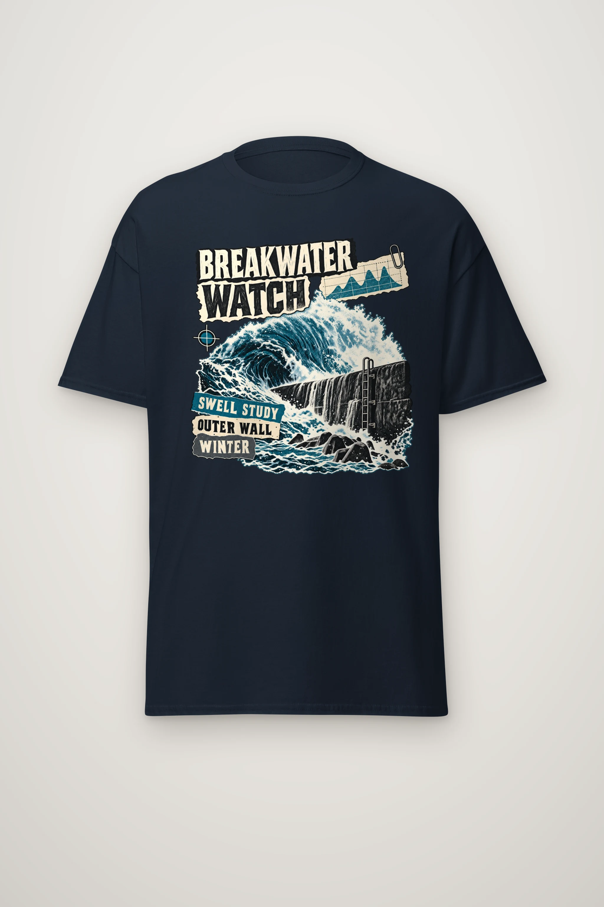 "Breakwater Watch Swell Study" Heavyweight Unisex Crewneck T-shirt
