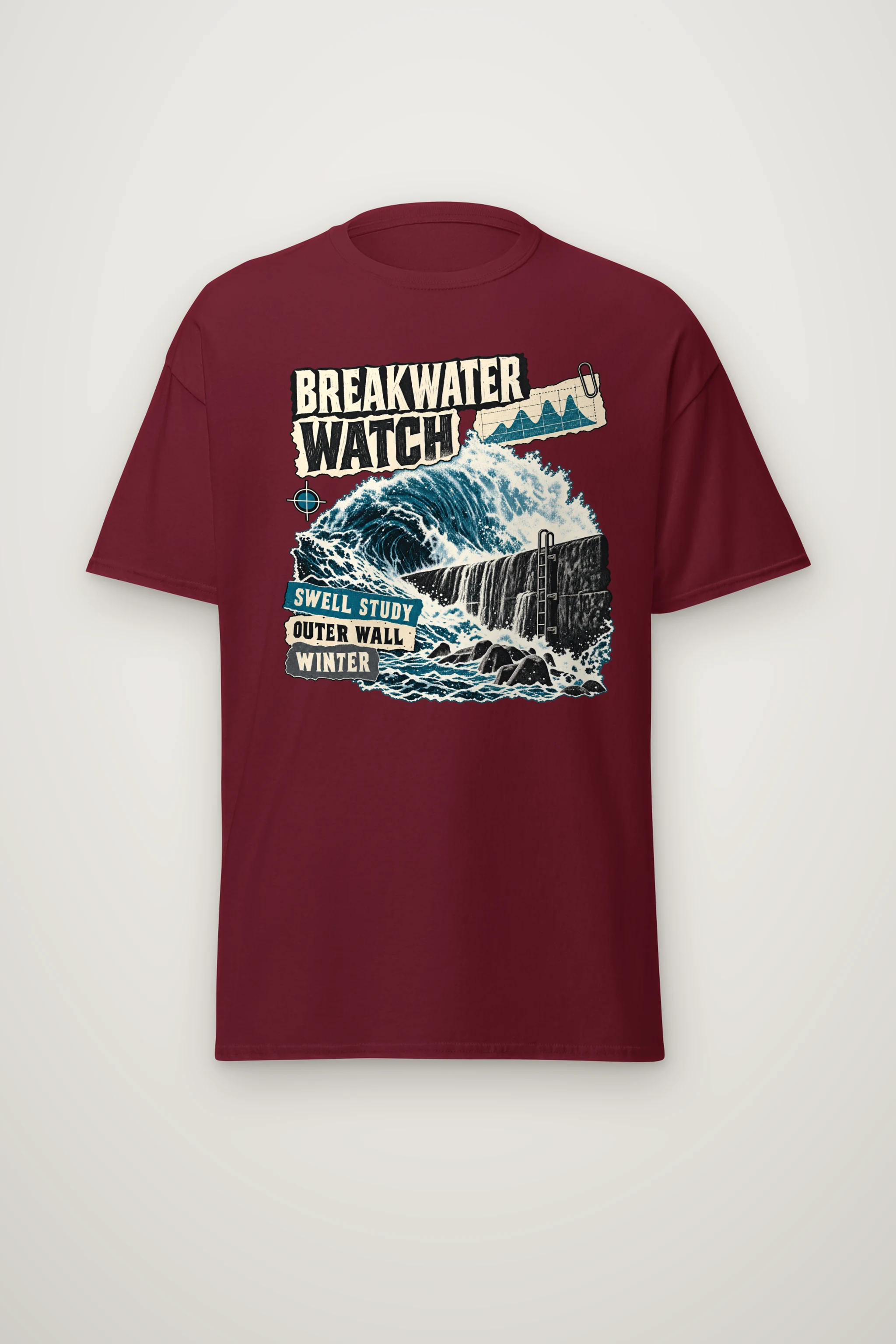 "Breakwater Watch Swell Study" Heavyweight Unisex Crewneck T-shirt