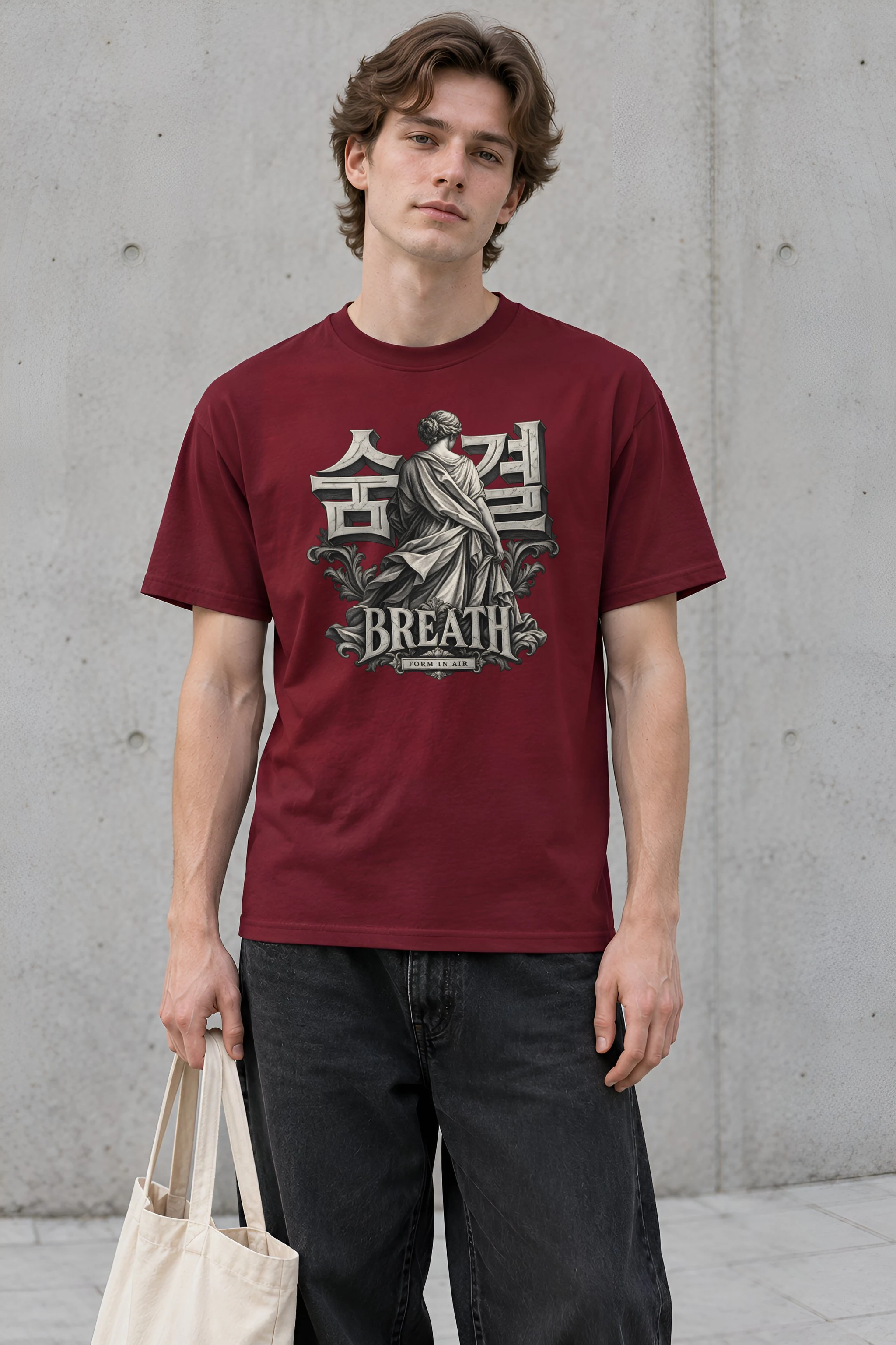 "Breath Form in Air" Heavyweight Unisex Crewneck T-shirt