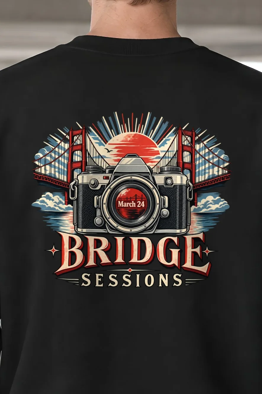 "Bridge Sessions" 1 Crewneck Sweatshirt - the graphic up close