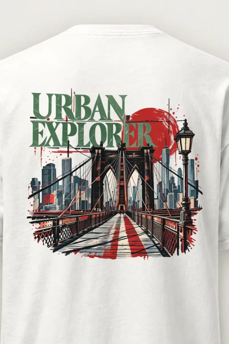 "Bridge Walkway Sun" Heavyweight Unisex Crewneck T-shirt
