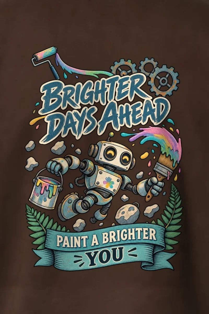 "Brighter Days Ahead" 1 Crewneck Sweatshirt - the graphic up close