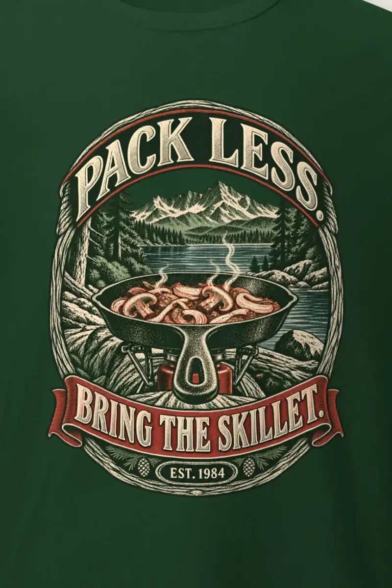 "Bring The Skillet" Heavyweight Unisex Crewneck T-shirt - the graphic up close