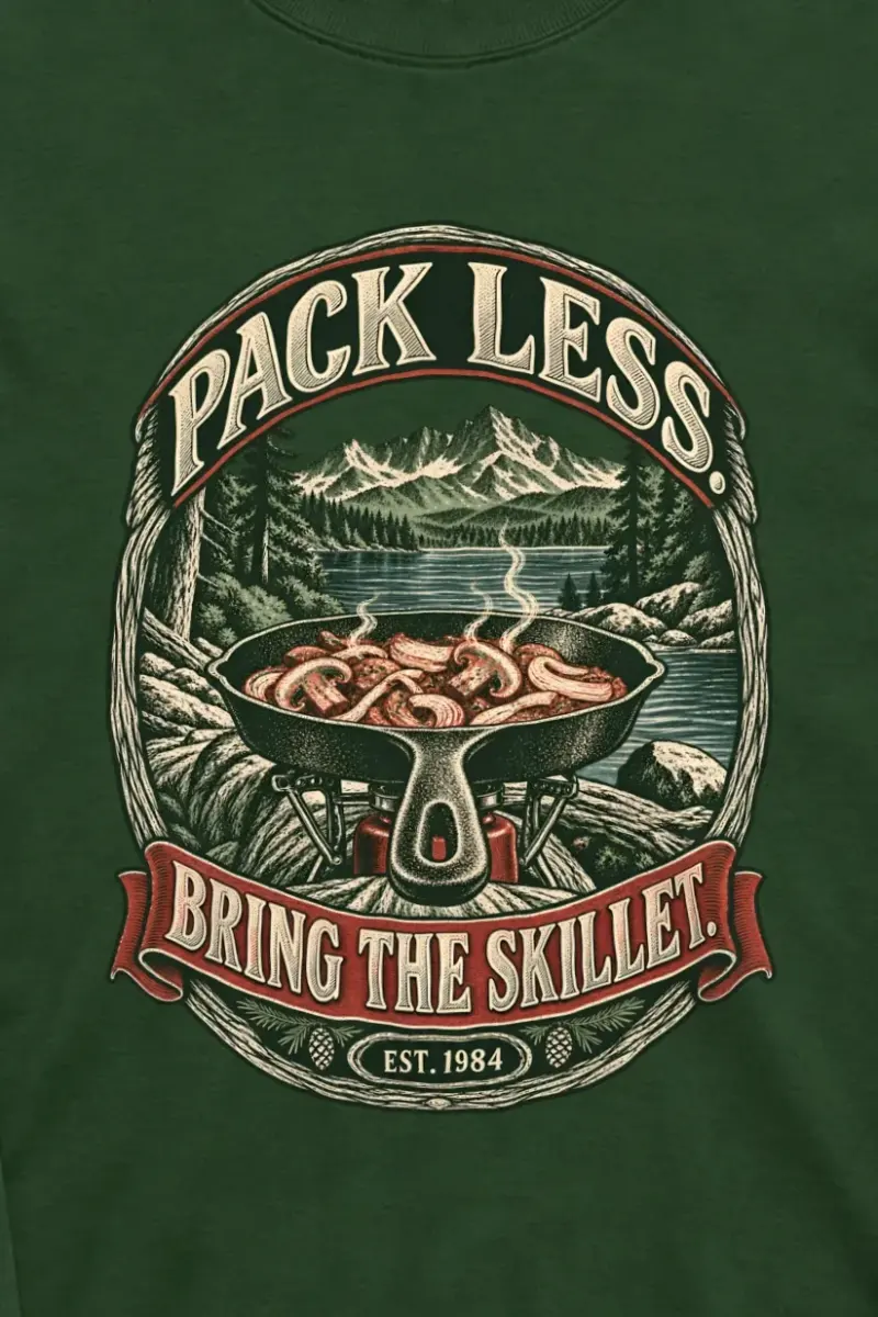 "Bring The Skillet" Unisex Longsleeve T-shirt - the graphic up close