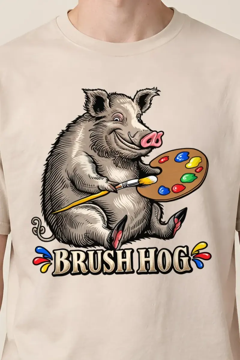 "Brush Hog" Heavyweight Unisex Crewneck T-shirt