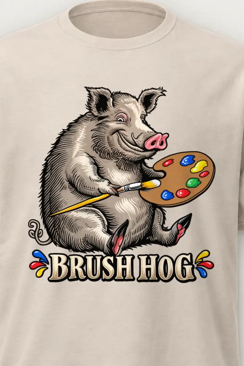 "Brush Hog" Heavyweight Unisex Crewneck T-shirt