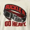 "Buckle In. Go Heavy." Men's Oversized Heavyweight Crewneck T-Shirt