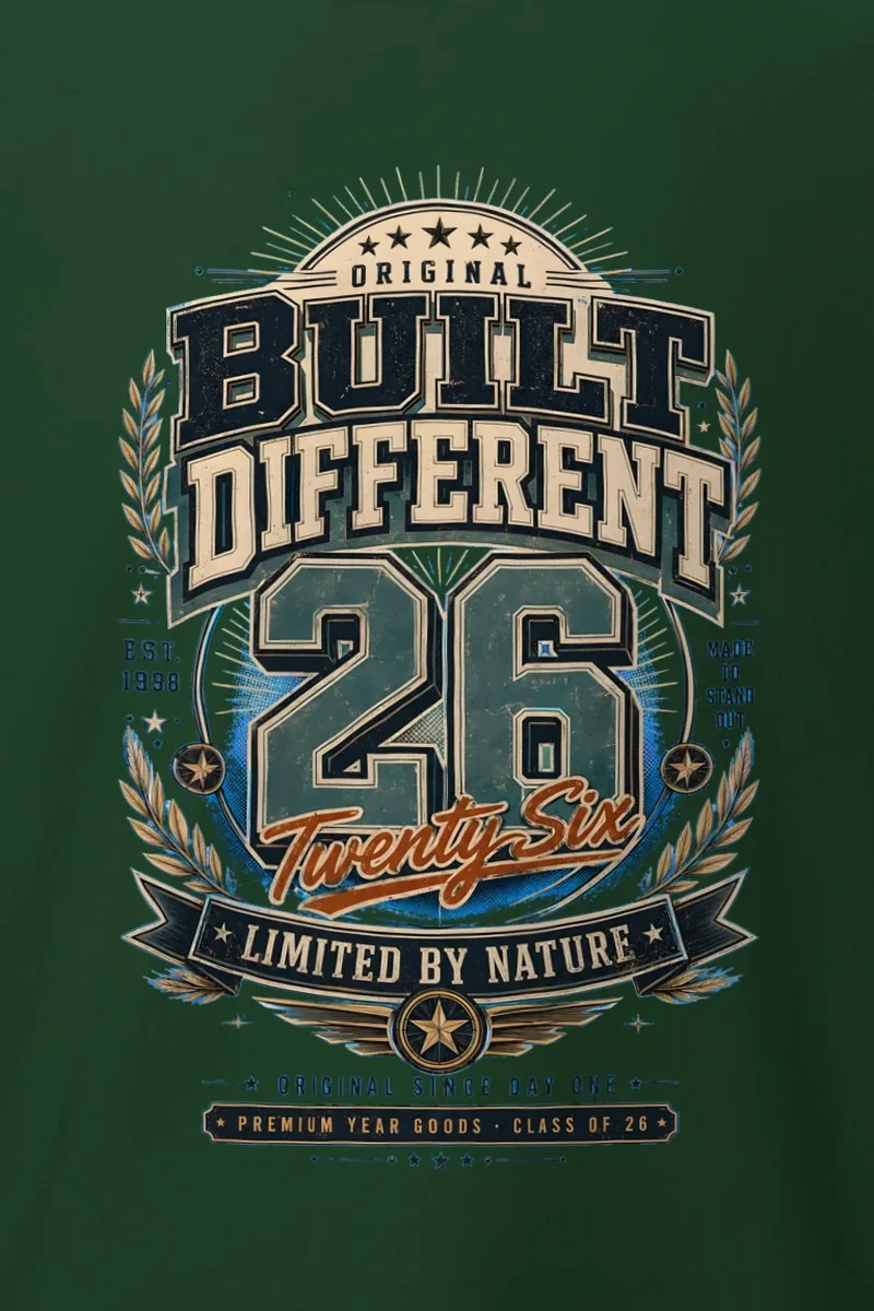 "Built Different 26" Heavyweight Unisex Crewneck T-shirt