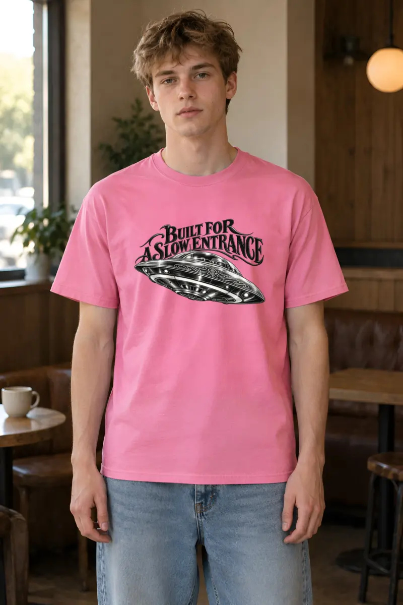 “Built for a Slow Entrance” Heavyweight Unisex Crewneck T-shirt