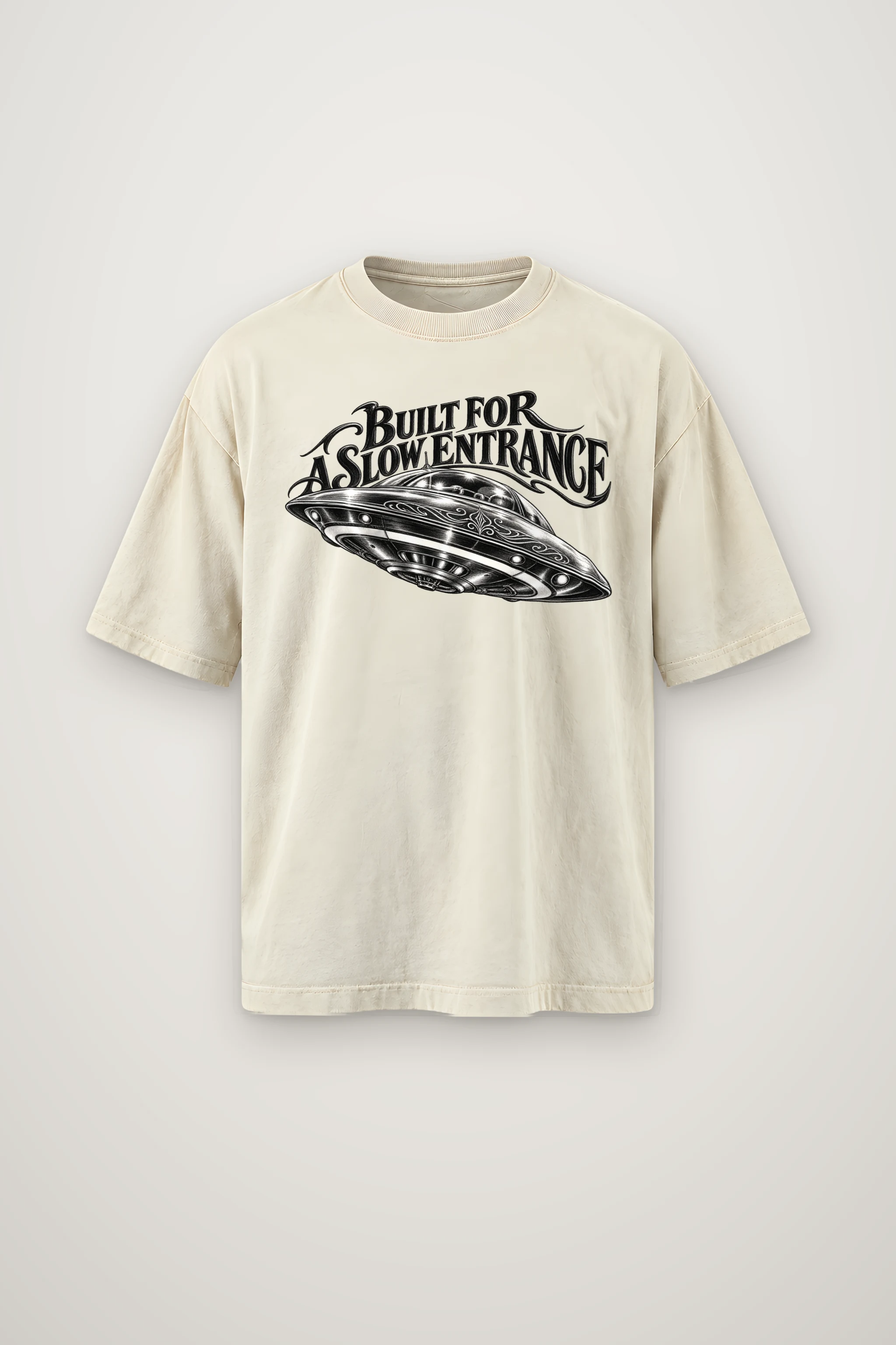"Built for a Slow Entrance" Men's Oversized Heavyweight Crewneck T-Shirt
