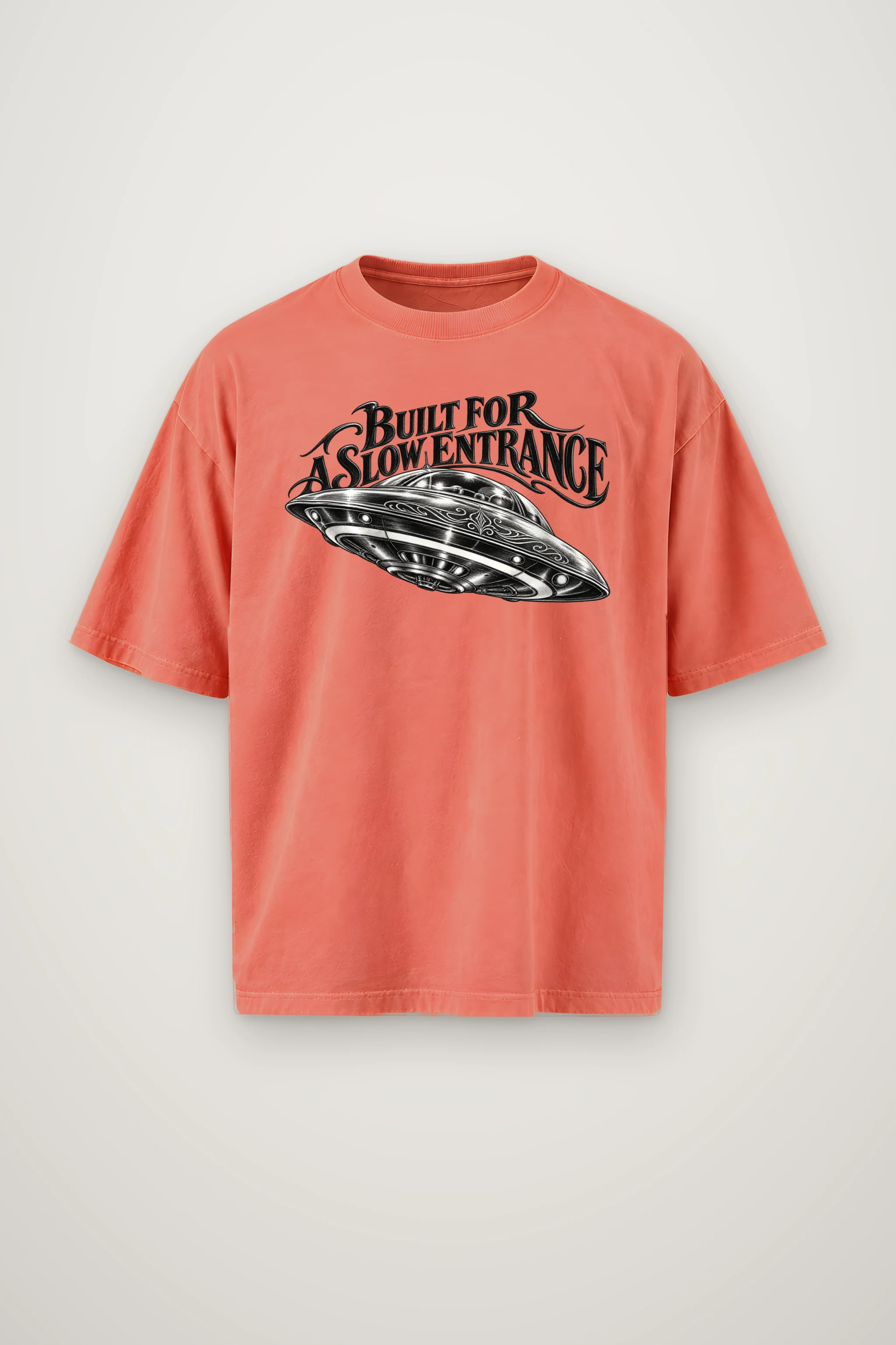 "Built for a Slow Entrance" Men's Oversized Heavyweight Crewneck T-Shirt