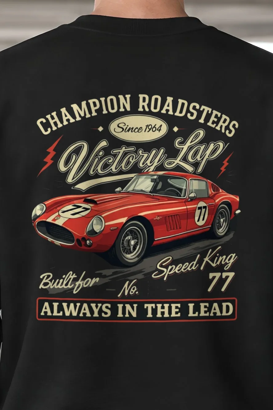 "Built For Speed" 1 Crewneck Sweatshirt - the graphic up close