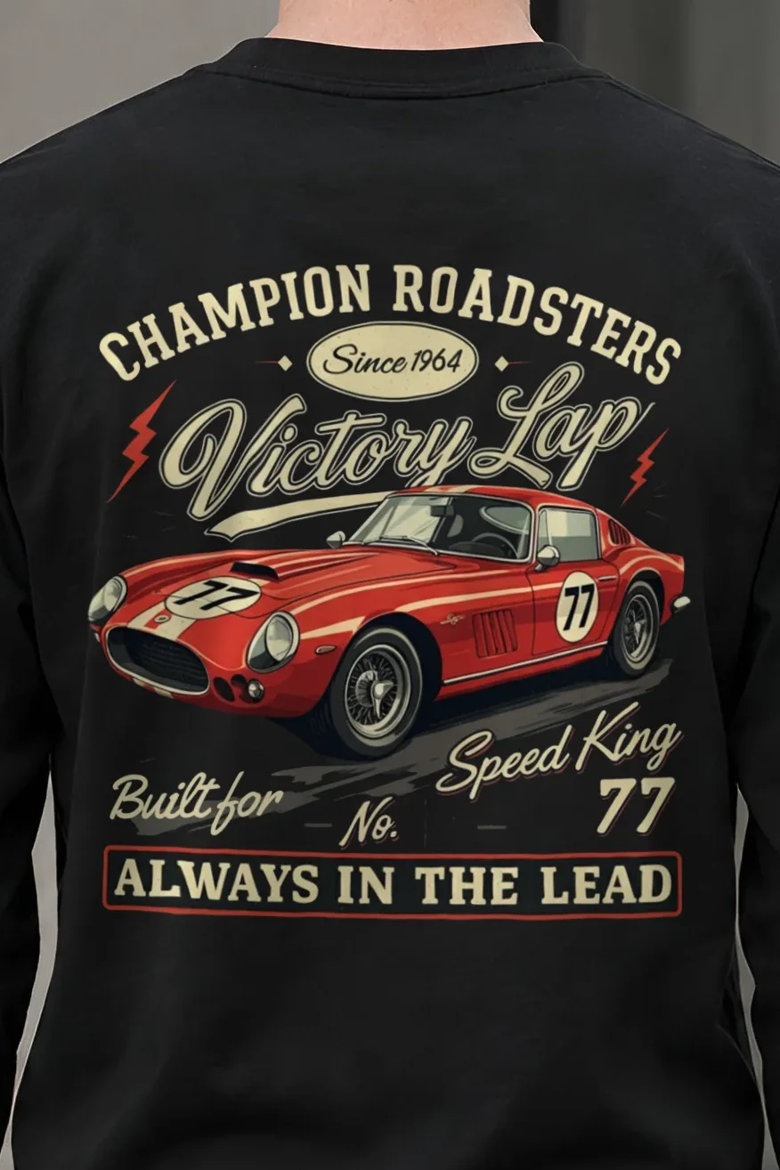 "Built For Speed" Unisex Longsleeve T-shirt - the graphic up close