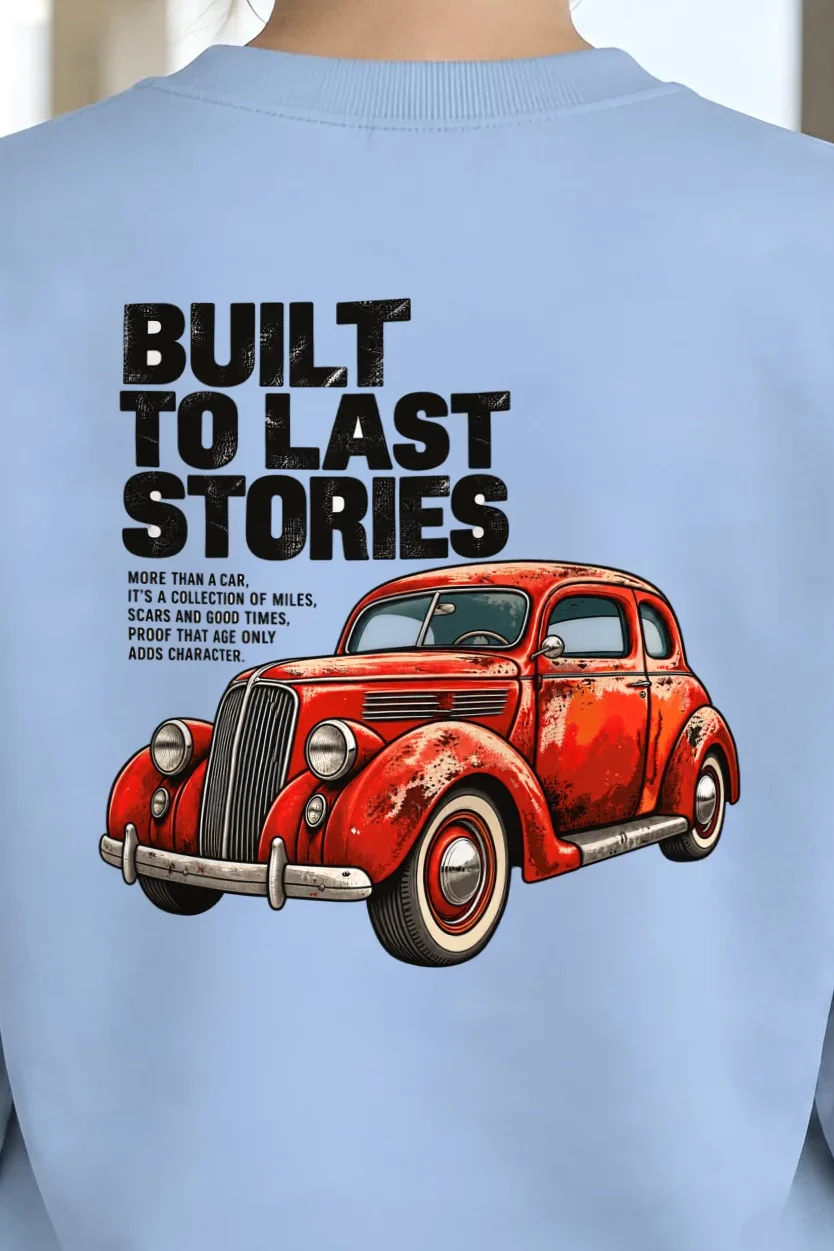 "Built To Last Stories" 1 Crewneck Sweatshirt - the graphic up close