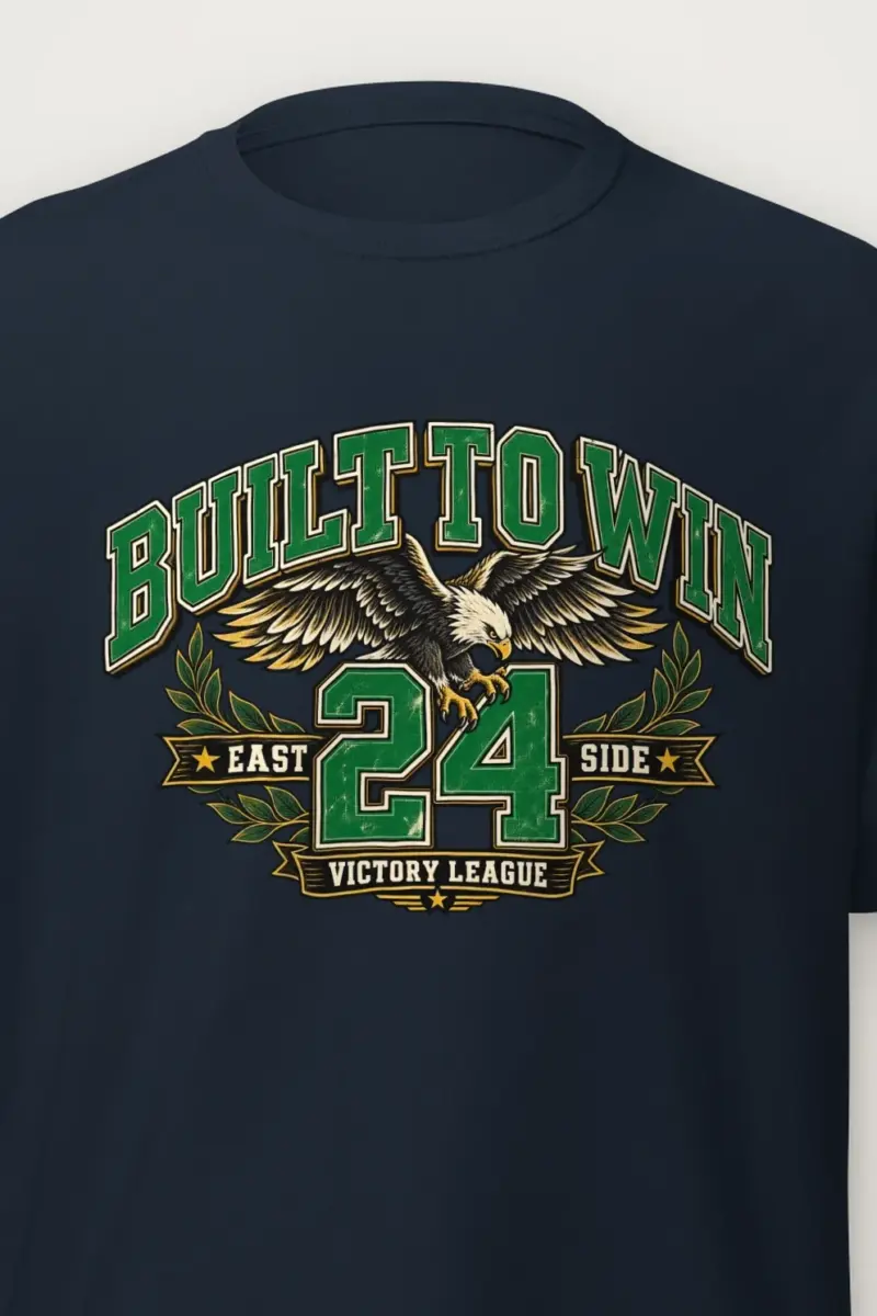 "Built To Win" Heavyweight Unisex Crewneck T-shirt