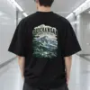 "Bukhansan Granite After Rain" Men's Oversized Heavyweight Crewneck T-Shirt