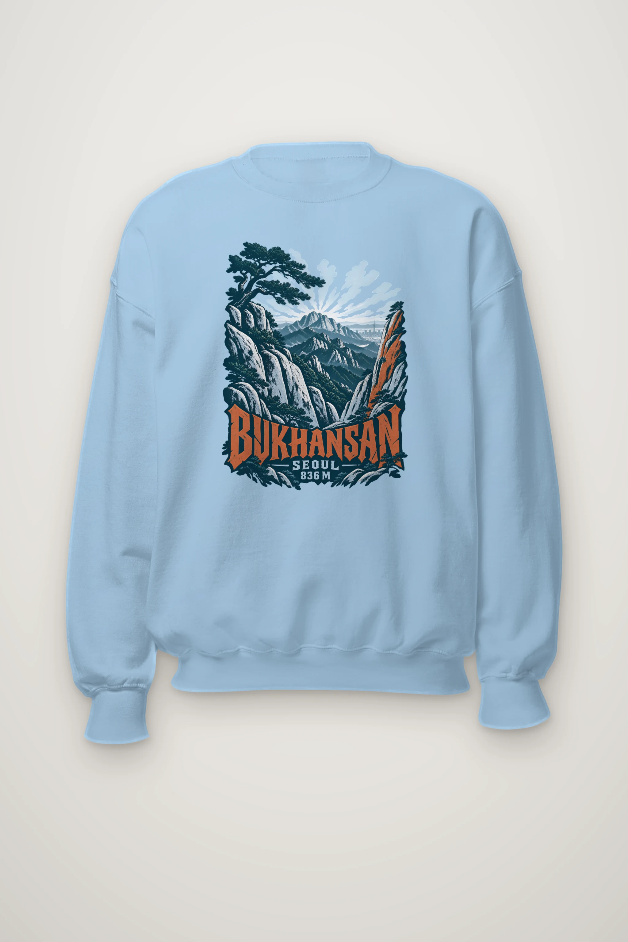 "Bukhansan Granite Window" Heavy Blend Unisex Crewneck Sweatshirt