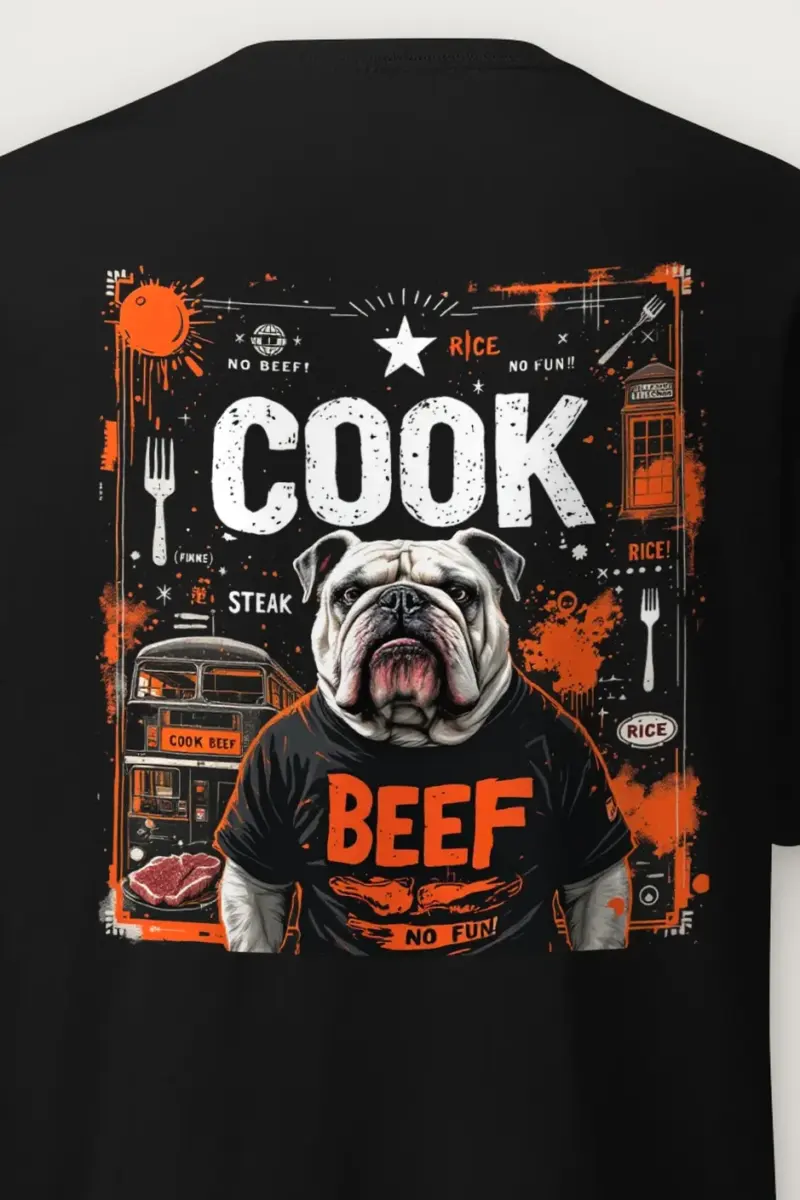 "Bulldog Beef Graphic" Heavyweight Unisex Crewneck T-shirt