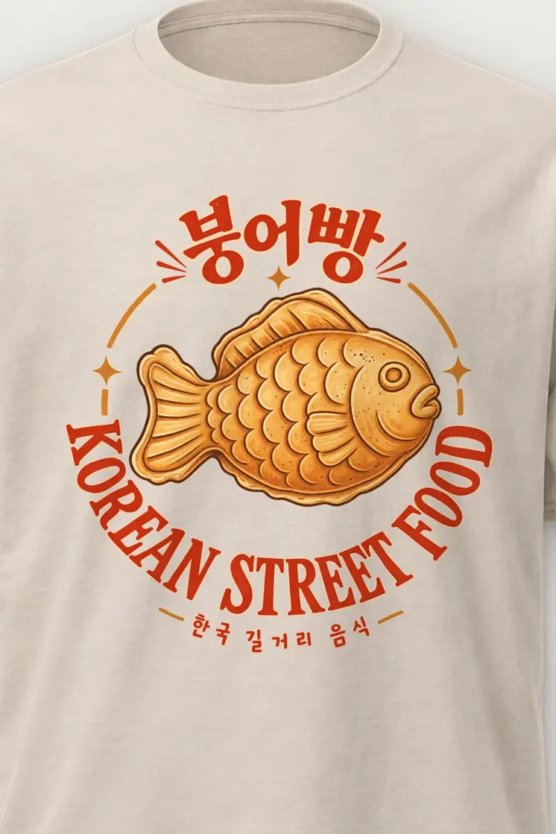 "Bungeoppang Street Food" Heavyweight Unisex Crewneck T-shirt