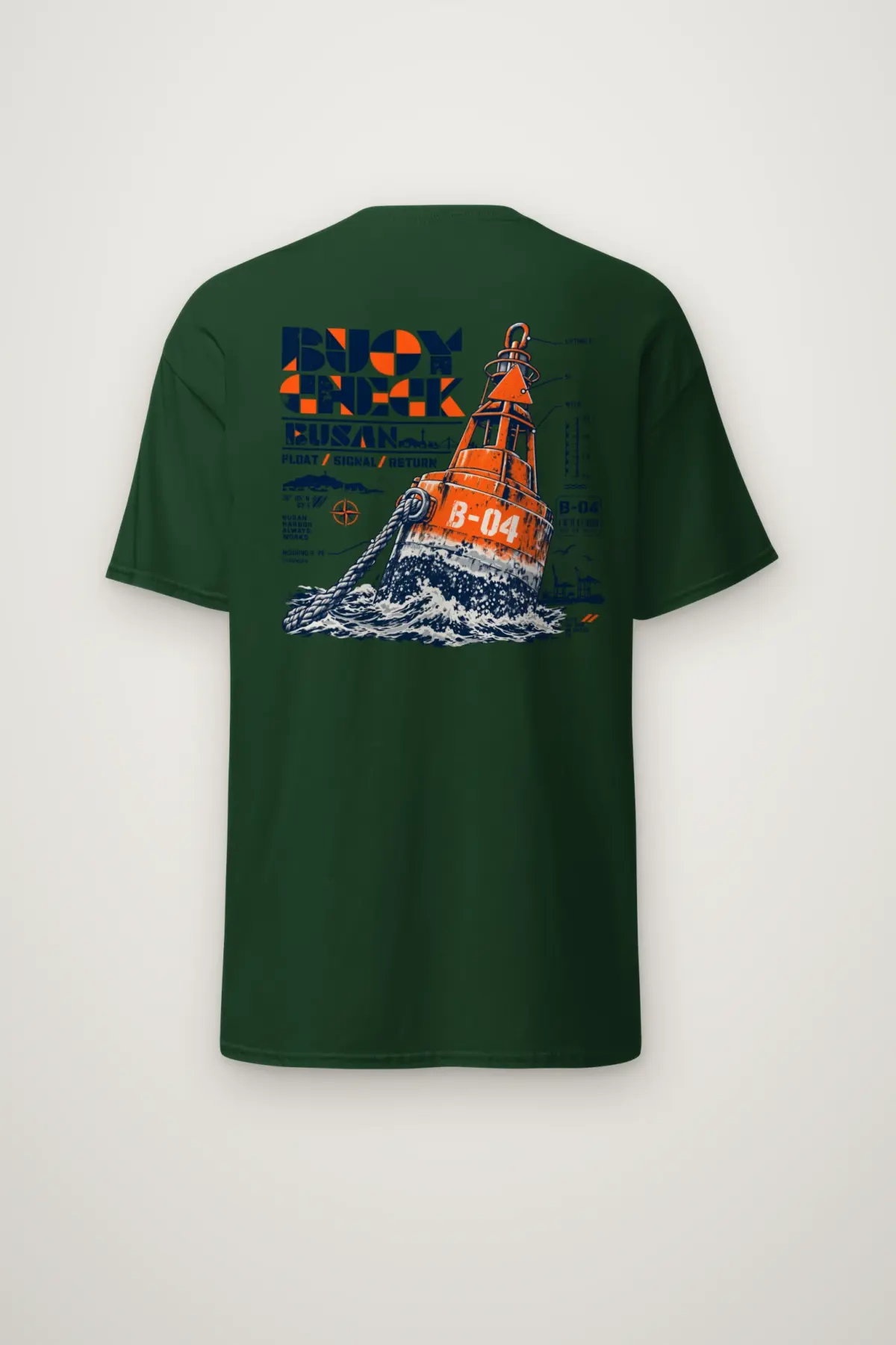 "Buoy Check Busan" Heavyweight Unisex Crewneck T-shirt