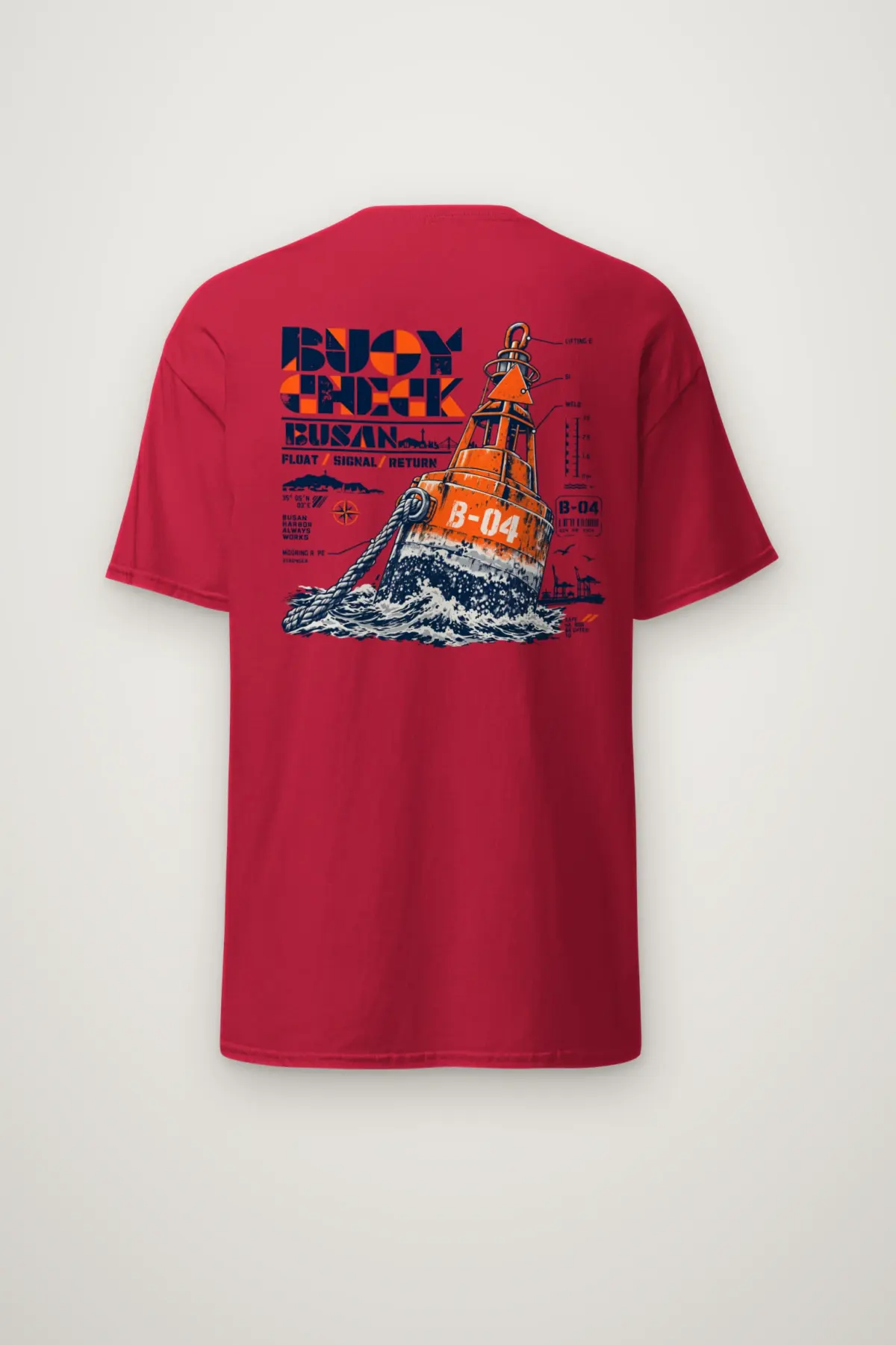 "Buoy Check Busan" Heavyweight Unisex Crewneck T-shirt