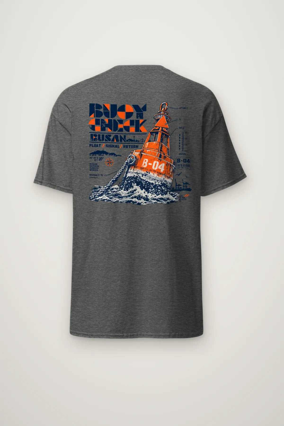 "Buoy Check Busan" Heavyweight Unisex Crewneck T-shirt