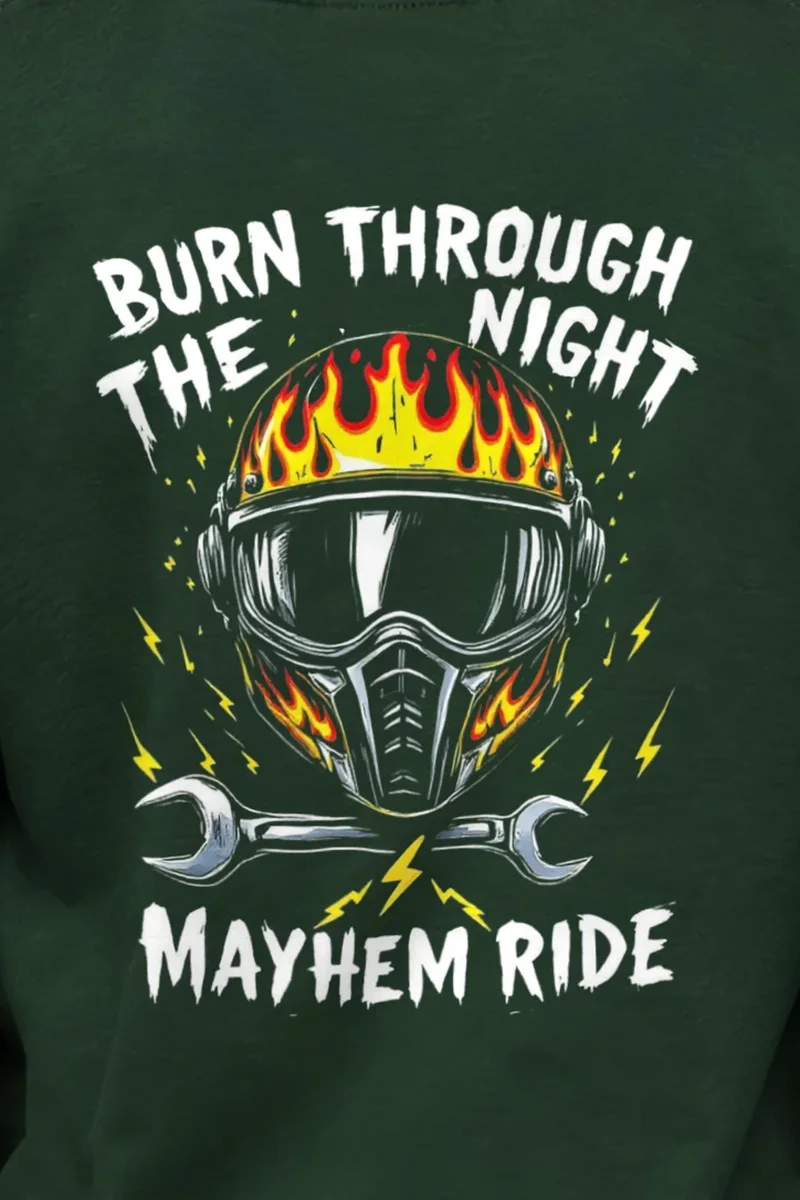 "Burn Through The Night" Unisex Longsleeve T-shirt - the graphic up close