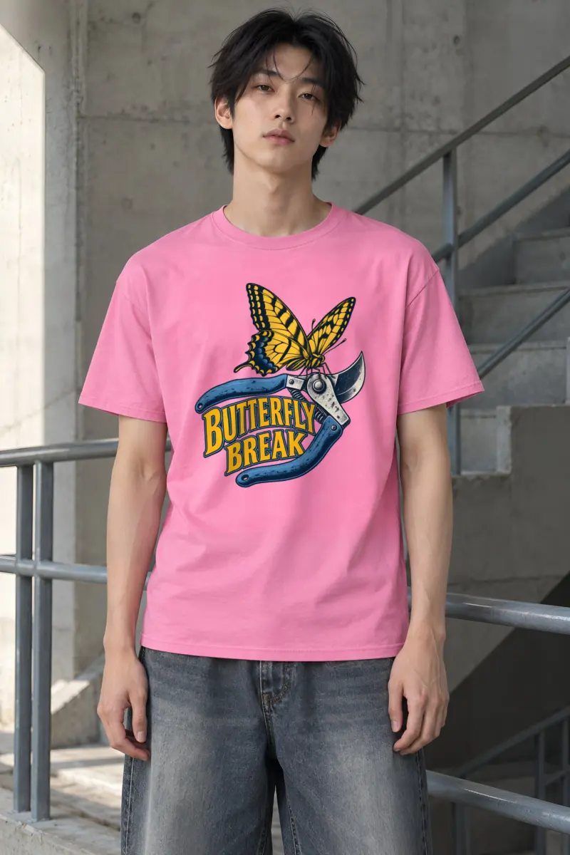 “Butterfly Break” Heavyweight Unisex Crewneck T-shirt
