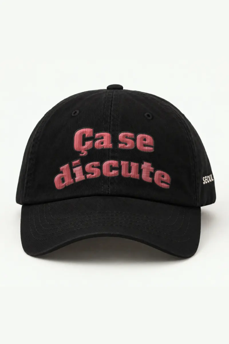 "Ça se discute" Classic Dad Hat · Embroidered — black/cap-front