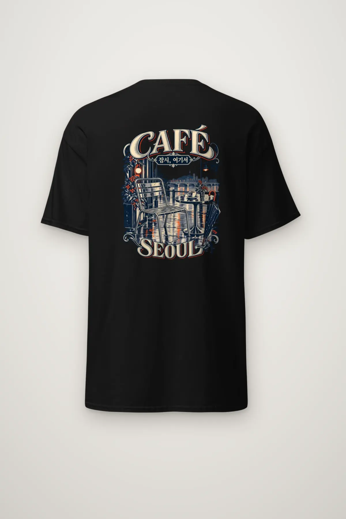"Café 잠시, 여기서 Seoul" Heavyweight Unisex Crewneck T-shirt