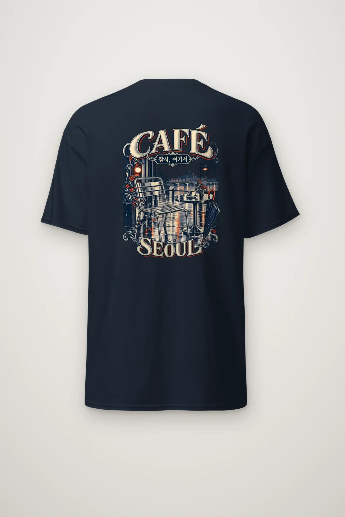 "Café 잠시, 여기서 Seoul" Heavyweight Unisex Crewneck T-shirt