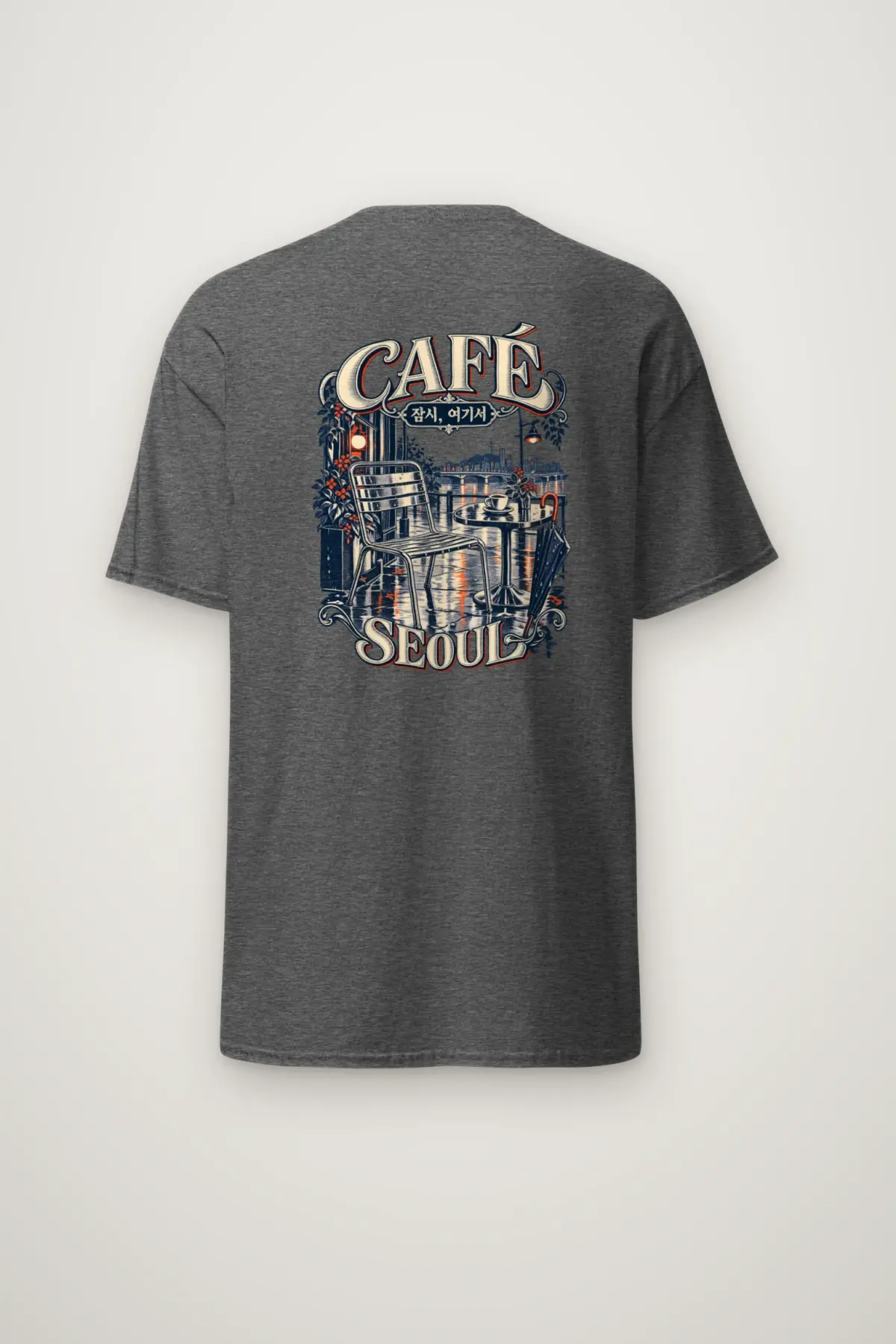"Café 잠시, 여기서 Seoul" Heavyweight Unisex Crewneck T-shirt
