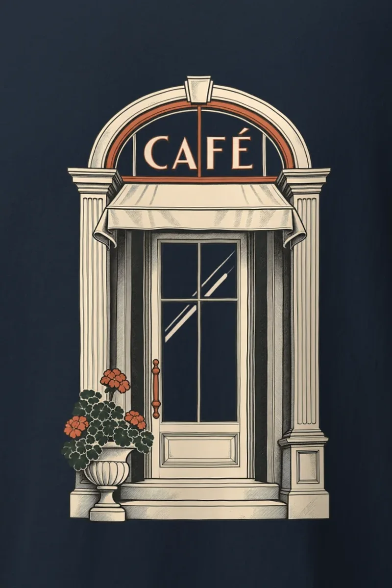 "Café Facade" Heavyweight Unisex Crewneck T-shirt