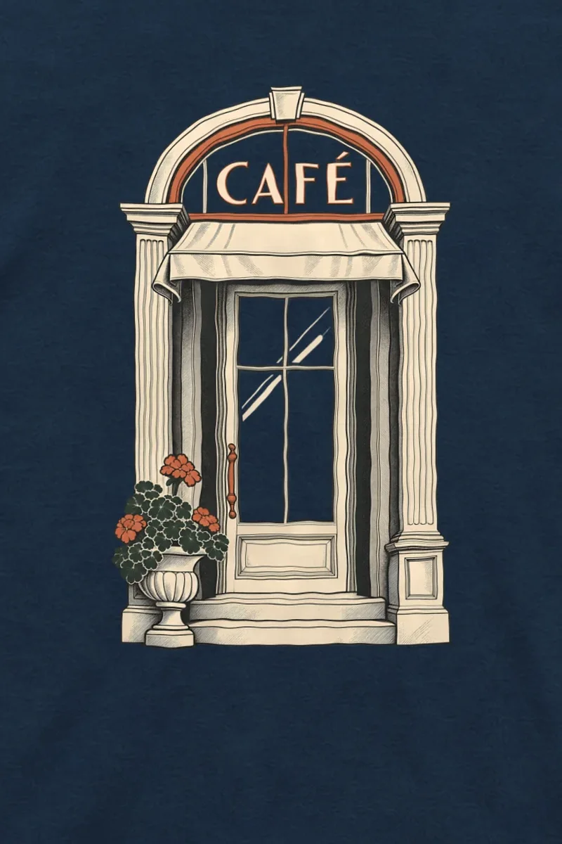 "Café in Fine Line" Unisex Longsleeve T-shirt