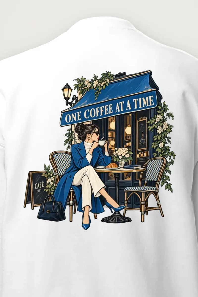 "Café Pause" Heavy Blend Unisex Crewneck Sweatshirt