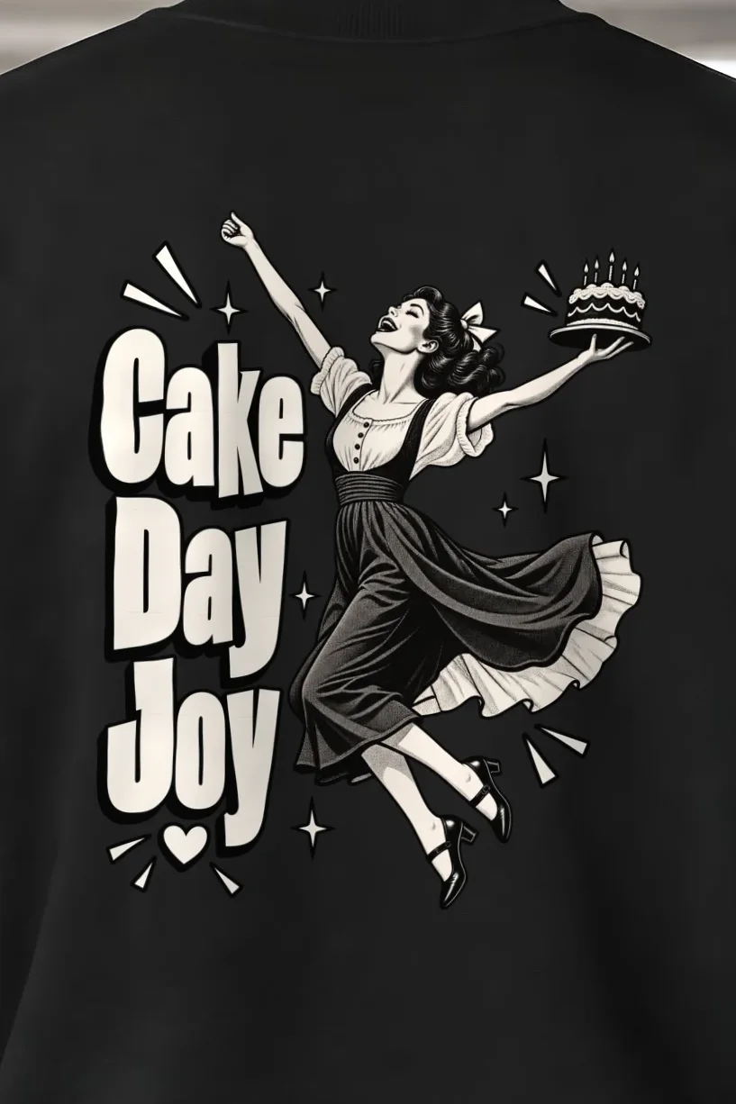 "Cake Day Joy" 1 Crewneck Sweatshirt - the graphic up close