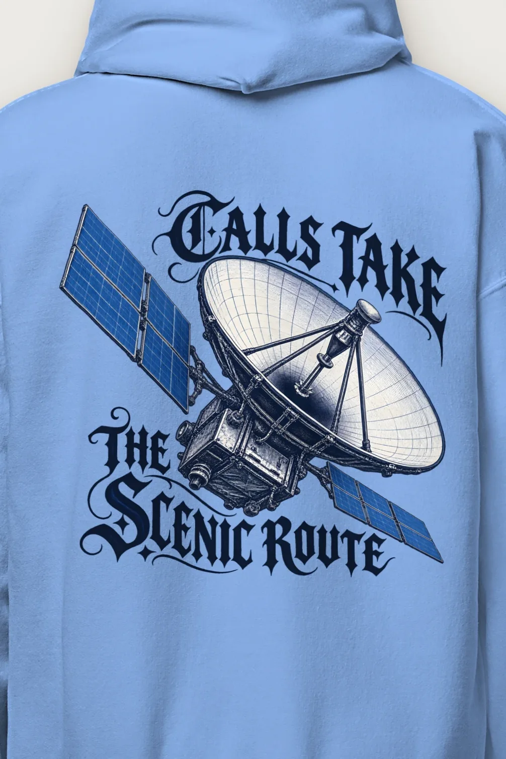 "Calls Take the Scenic Route" Heavy Blend Unisex Pullover Hoodie - the graphic up close