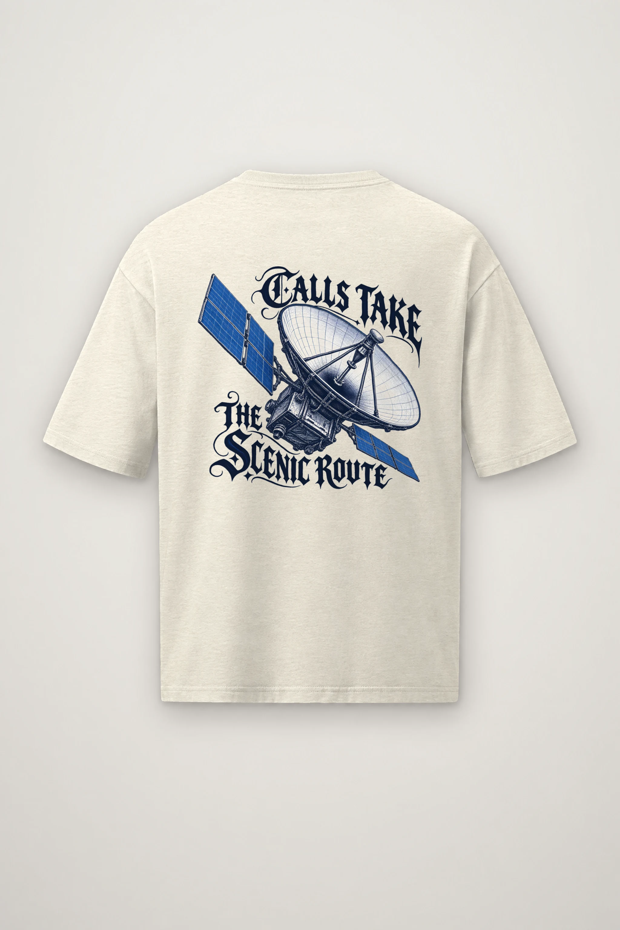"Calls Take the Scenic Route" Men's Oversized Heavyweight Crewneck T-Shirt