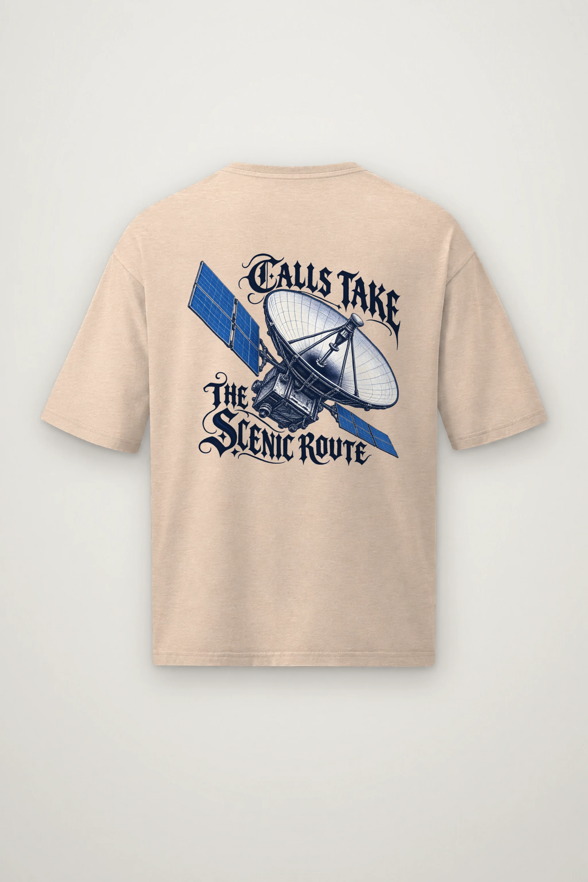 "Calls Take the Scenic Route" Men's Oversized Heavyweight Crewneck T-Shirt
