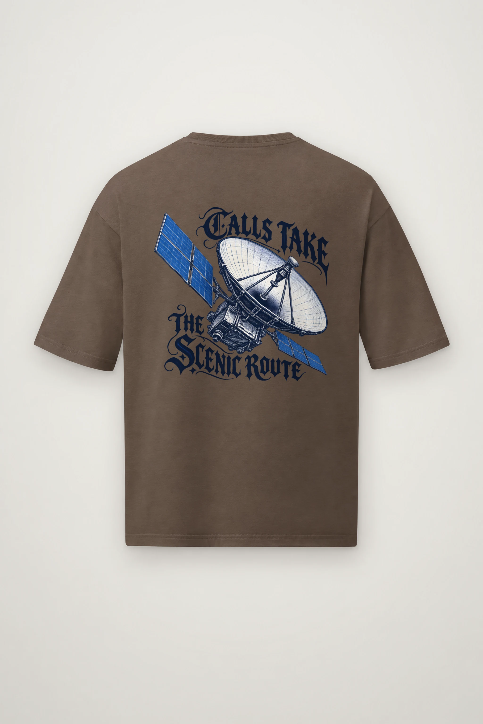 "Calls Take the Scenic Route" Men's Oversized Heavyweight Crewneck T-Shirt