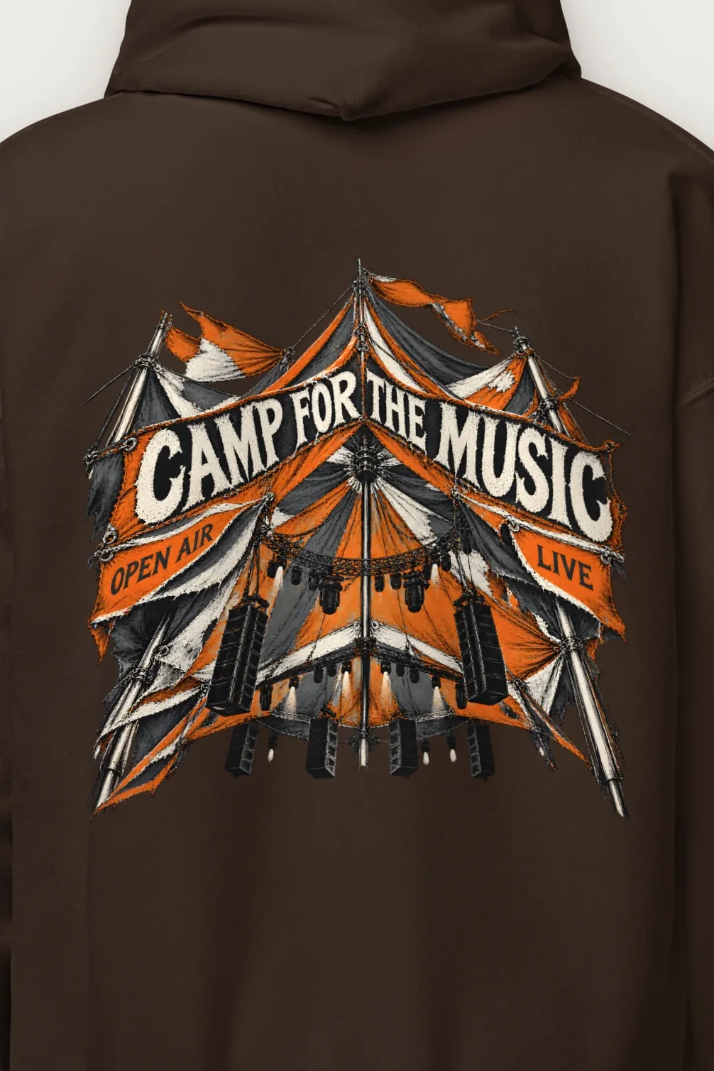 "Camp for the Music" Heavy Blend Unisex Pullover Hoodie - the graphic up close